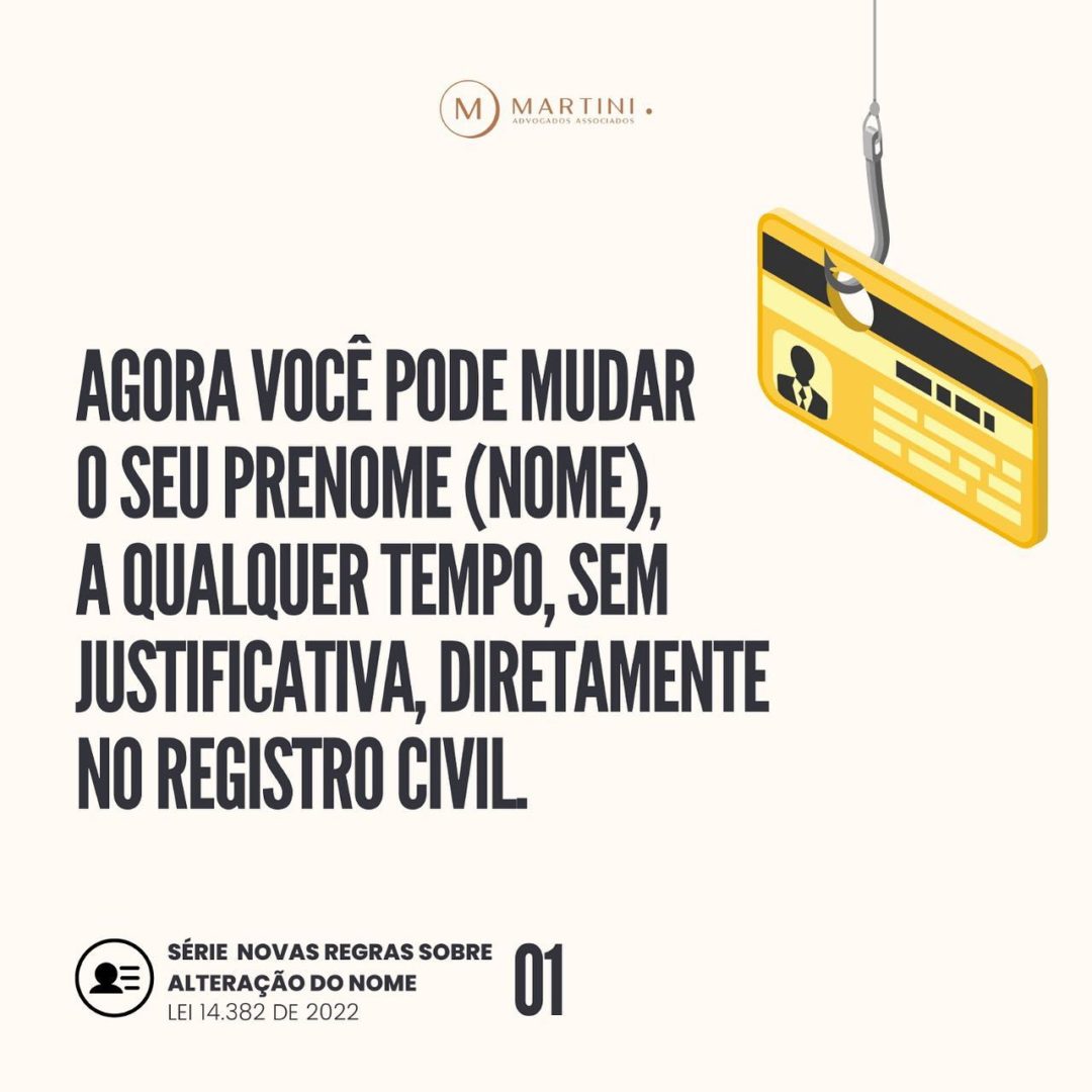 Agora você pode mudar o seu prenome (nome) a qualquer tempo, sem justificativa, diretamente no Registro Civil