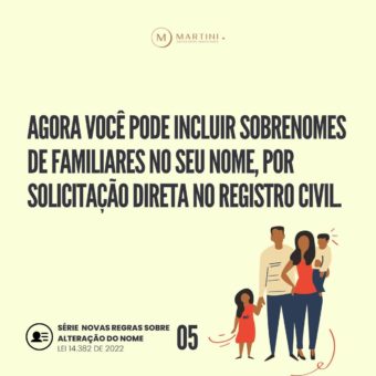 Agora você pode incluir sobrenome de familiares no seu nome, por solicitação direta no Registro Civil