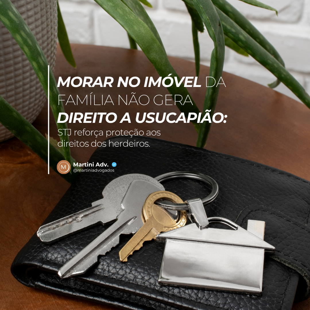 Morar no imóvel da família não gera direito a usucapião: STJ reforça proteção aos direitos dos herdeiros